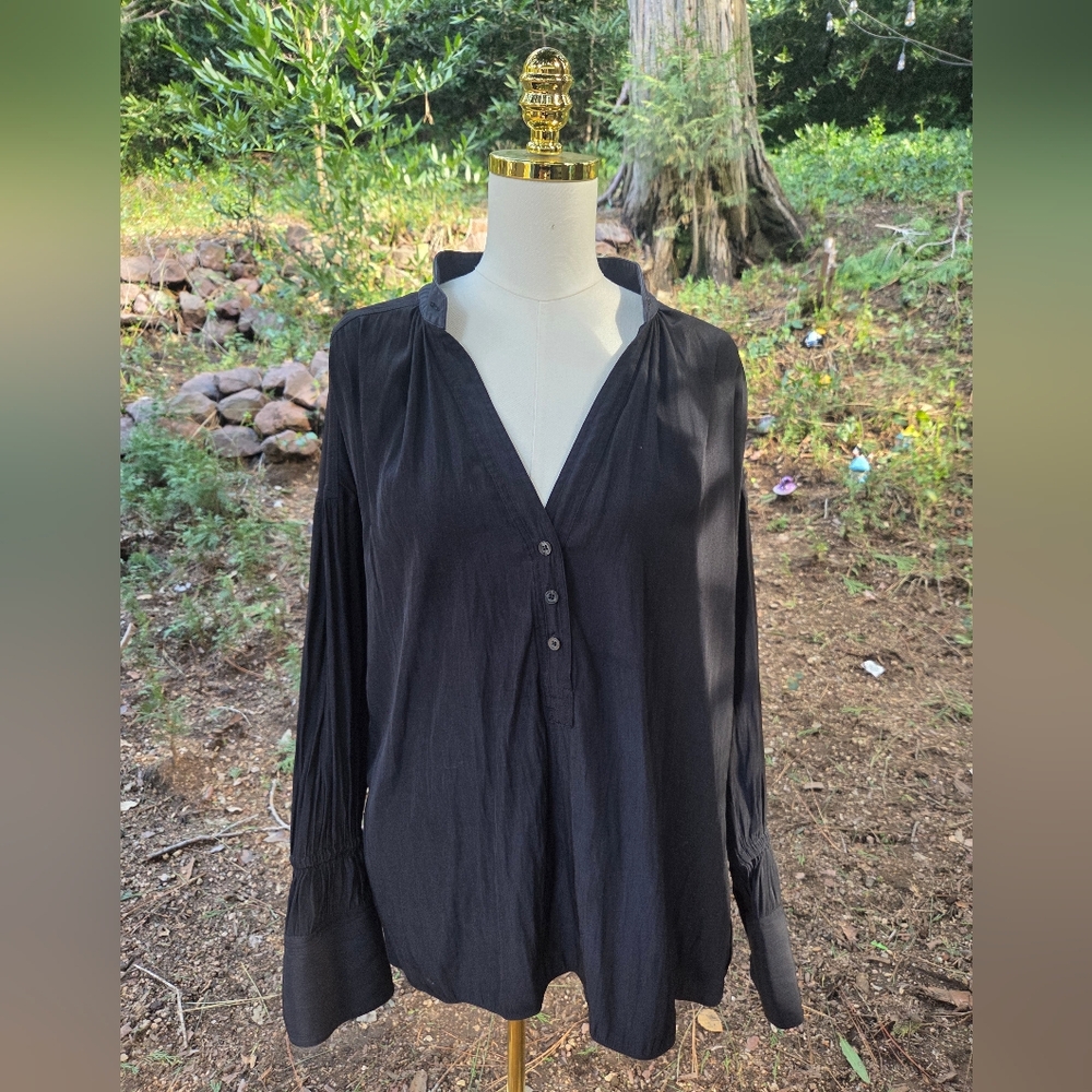 A.L.C Womens Black Button‎ Up Blouse